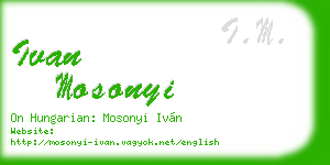 ivan mosonyi business card